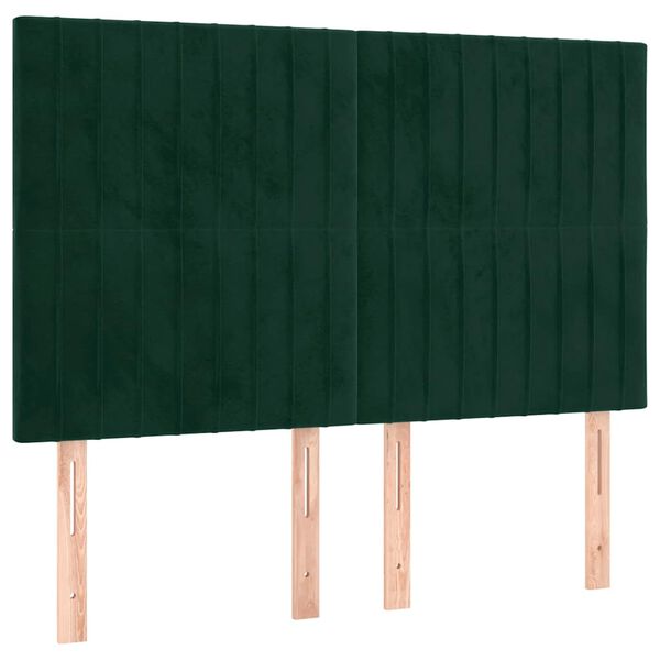 vidaXL Cabeceira Verde Escuro 144x5x118/128 cm Veludo