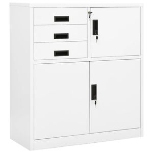 vidaXL Arm&aacute;rio de escrit&oacute;rio 90x40x102 cm a&ccedil;o branco