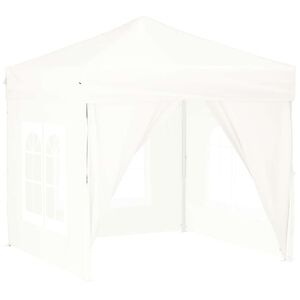 vidaXL Tenda para festas dobr&aacute;vel com paredes laterais 2x2 m branco