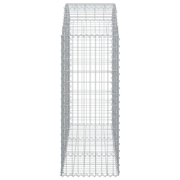 vidaXL Cesto gabião arqueado 150x50x120/140 cm ferro galvanizado