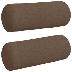 vidaXL Almofadas de Apoio 2 pcs Castanho &Oslash; 15 x 40 cm tecido