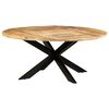 vidaXL Mesa de jantar redonda 175x75 cm madeira de mangueira &aacute;spera