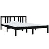vidaXL Estrutura de cama 140x190 cm madeira maci&ccedil;a preto
