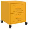 vidaXL Mesa de cabeceira 36x39x43,5 cm a&ccedil;o amarelo mostarda