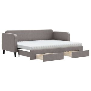 vidaXL Sofá-cama c/ gavetão/gavetas 80x200 cm tecido cinza-acastanhado
