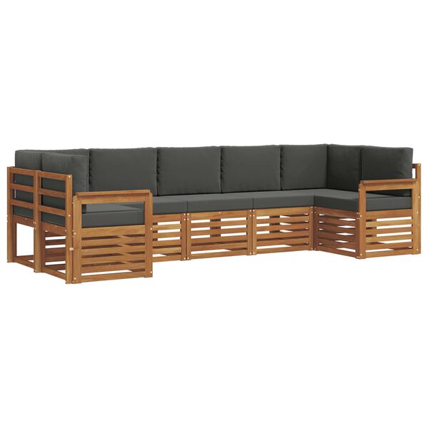 vidaXL Conjunto de Sof&aacute; Sectional 7 pcs Natural e Antracite