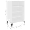 vidaXL Aparador 57x35x90 cm derivados de madeira branco brilhante