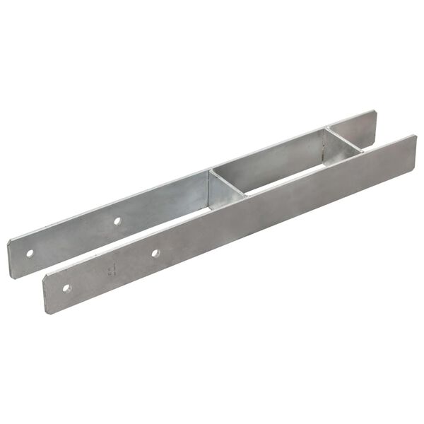 vidaXL &Acirc;ncoras de veda&ccedil;&atilde;o 2 pcs 8x6x60 cm a&ccedil;o galvanizado prateado