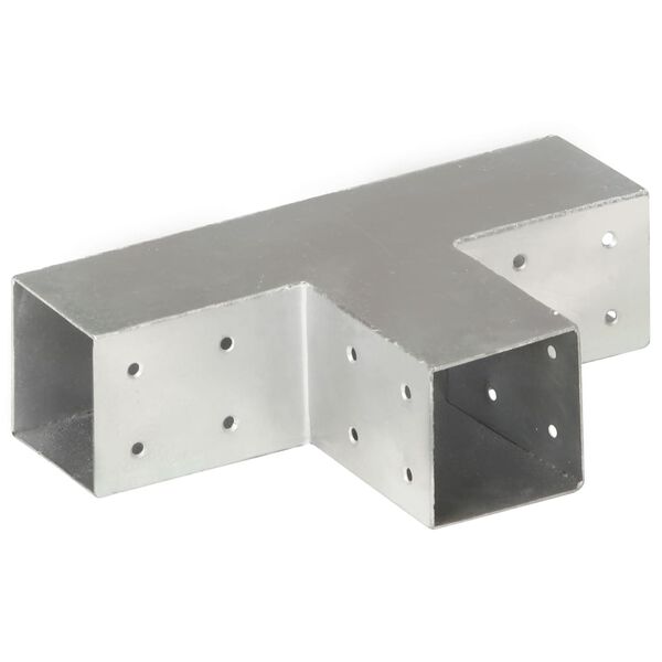 vidaXL Bases para poste em forma de T 4 pcs 71x71 mm metal galvanizado