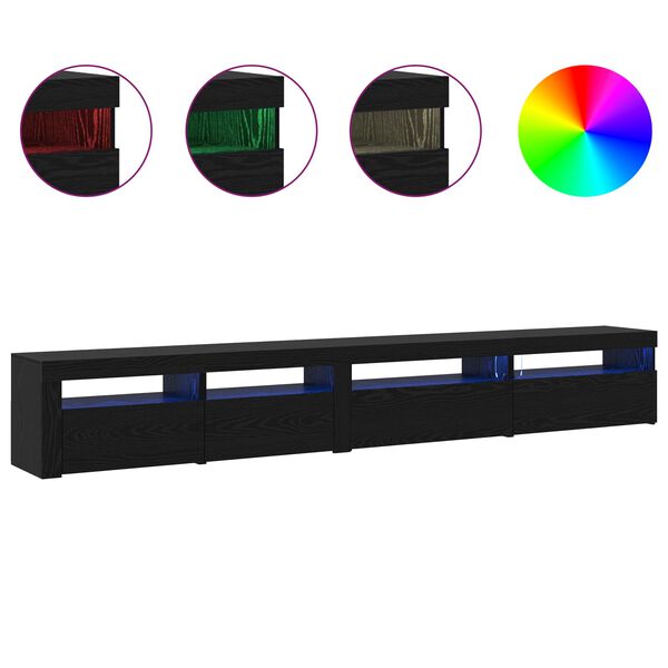 vidaXL Conjunto de m&oacute;vel de TV 3 pcs Carvalho Preto 270 x 35 x 40 cm