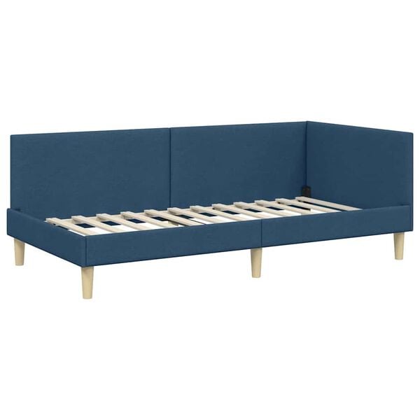 vidaXL Estrutura de Cama de Canto Azul 100 cm x 200 cm Veludo