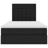vidaXL Cama com arruma&ccedil;&atilde;o e colch&atilde;o Preto 120 x 190 cm tecido