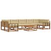 vidaXL Conjunto de Sof&aacute;s para Exterior 8 pcs Natural e Bege