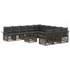 vidaXL Conjunto de Sof&aacute; de Jardim 12 pcs Cinzento vime PE