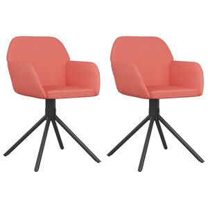 vidaXL Cadeiras de jantar girat&oacute;rias 2 pcs veludo rosa