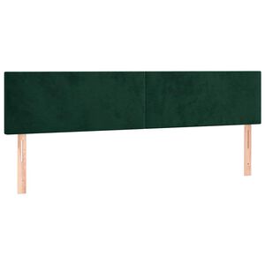 vidaXL Cabeceira de cama 2 pcs veludo 100x5x78/88 cm verde-escuro