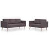 vidaXL 2 pcs conjunto de sof&aacute;s tecido cinzento-acastanhado