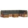 vidaXL Conjunto de Sof&aacute;s para Exterior 9 unid. Natural e Antracite