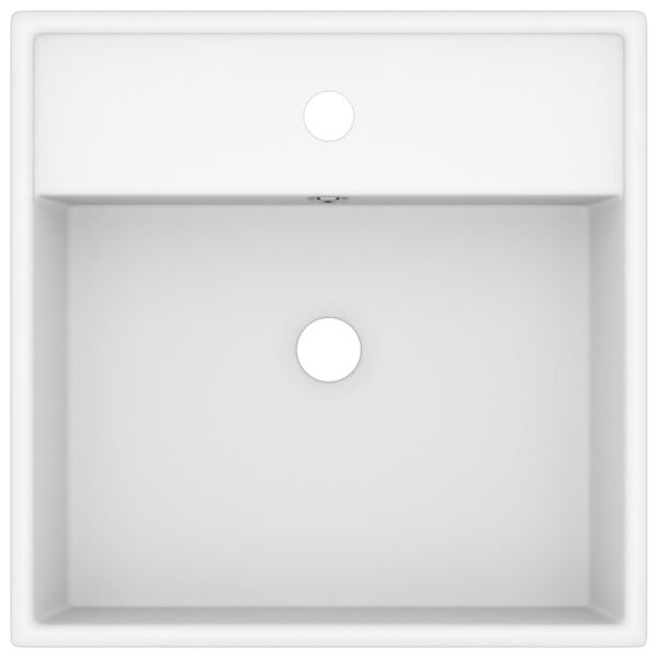 vidaXL Lavat&oacute;rio luxuoso quadrado 41x41 cm cer&acirc;mica branco mate