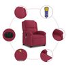 vidaXL Poltrona massagens elevat&oacute;ria el&eacute;trica veludo vermelho-tinto