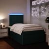 vidaXL Cama boxspring com colch&atilde;o 120x190 cm veludo verde-escuro