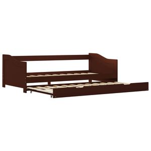 vidaXL Estrutura sof&aacute;-cama de puxar 90x200 cm madeira pinho castanho
