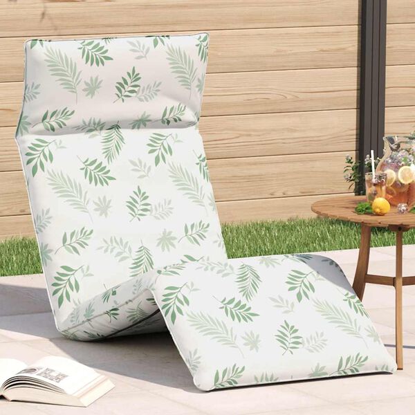 vidaXL Espregui&ccedil;adeira dobr&aacute;vel 175x54x8,5 cm Padr&atilde;o de folhas