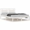 vidaXL Estrutura de cama 200x200 cm madeira maci&ccedil;a branco