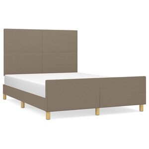 vidaXL Cama sem colch&atilde;o 140x190 cm tecido castanho-acinzentado