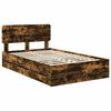vidaXL Estrutura da Cama com cabeceira Carvalho Fumado 135 x 190 cm