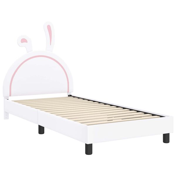 vidaXL Estrutura de Cama Infantil com Cabeceira Branco 90 x 190 cm PU