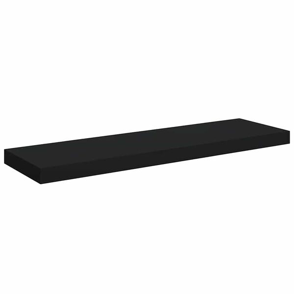vidaXL Prateleira de parede suspensa 80x23,5x3,8 cm MDF preto