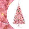 vidaXL &Aacute;rvore de Natal Artificial Pr&eacute;-iluminada Rosa 150 cm PVC