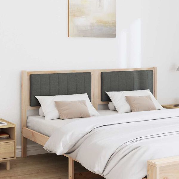 vidaXL Cabeceira estofada Castanho 160 cm Madeira de Pinheiro S&oacute;lida