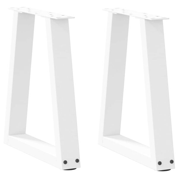 vidaXL P&eacute;s para mesa de centro em V 2 pe&ccedil;as Branco 38x(42-43,3) cm A&ccedil;o