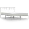 vidaXL Estrutura de cama com cabeceira 140x200 cm metal branco