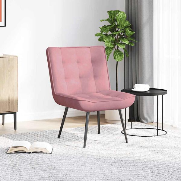 vidaXL Cadeira de relaxamento 64x74x84 cm veludo rosa