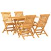 vidaXL 5 pcs conjunto de jantar p/ jardim madeira de teca maci&ccedil;a