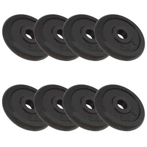 vidaXL Discos de muscula&ccedil;&atilde;o 8 pcs 8x2,5 kg ferro fundido