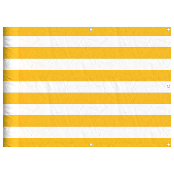 vidaXL Tela de varanda 75x700 cm amarelo e branco riscas