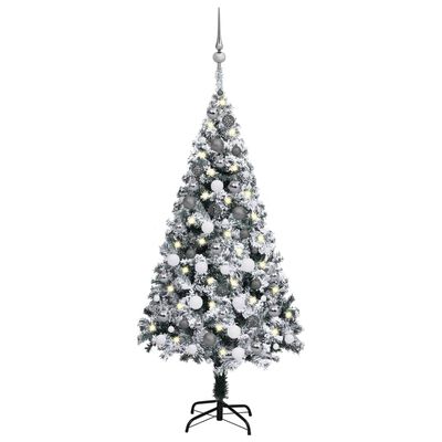 vidaXL Árvore de Natal artificial pré-iluminada c/ bolas 120 cm verde