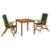 vidaXL Conjunto de jantar de jardim de 3 pe&ccedil;as Natural