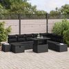 vidaXL Conjunto de Sof&aacute; de Jardim 11 pcs Preto Rattan Sint&eacute;tico