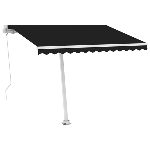 vidaXL Toldo retrátil manual com LED 300x250 cm antracite