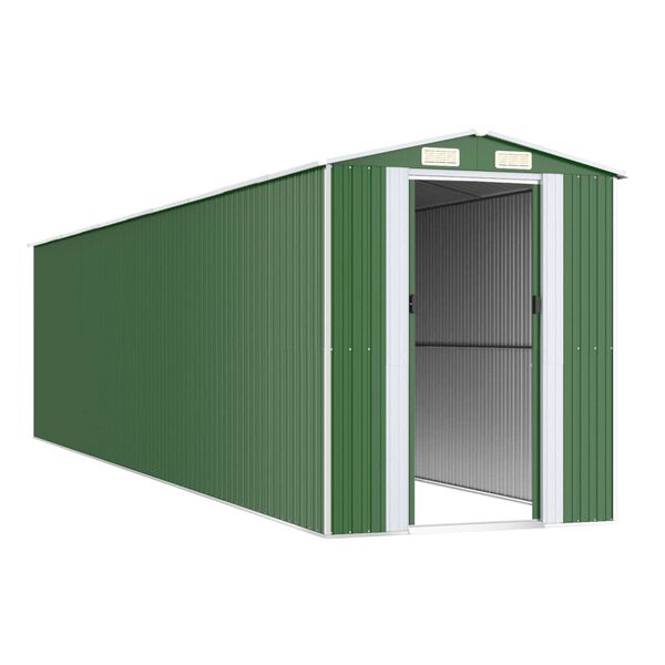 vidaXL Abrigo de jardim 192x855x223 cm a&ccedil;o galvanizado verde