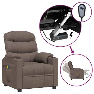 vidaXL Poltrona de massagens el&eacute;trica reclin&aacute;vel tecido cinza-acast.