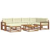 vidaXL Conjunto de Sof&aacute;s para Exterior 7 pcs Natural e Creme
