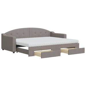 vidaXL Sof&aacute;-cama c/ gavet&atilde;o/gavetas 80x200 cm tecido cinza-acastanhado