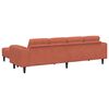 vidaXL Sof&aacute; Laranja Vermelho 250 x 188 x 76 cm Tecido de Veludo Cotele
