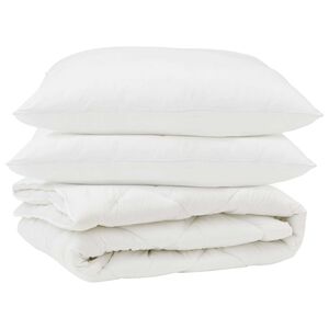 vidaXL Edred&atilde;o com travesseiro 3 pcs Branco Microfibra